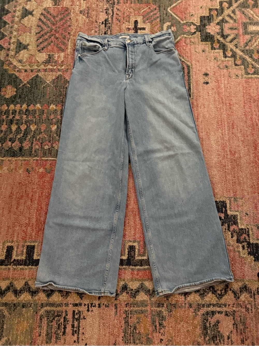 Good American Light Blue Wide-Leg Jeans